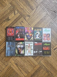 Cassette Lot Rock & Metal 80's Def Leppard, Skid Row, Poison, Warrant, Van Halen - Picture 1 of 3