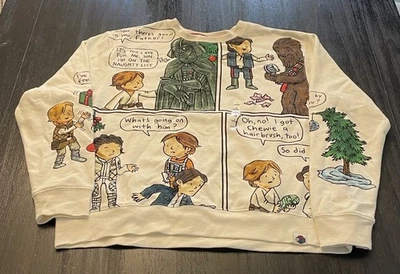 迪士尼公园星球大战漫画条纹圣诞毛衣成人大号全新带标签 — 第 1/4 张图片