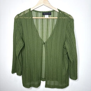 Vintage Y2k Woodland Fairy Cardigan Top M Green Lace Forest Goblin Fairy Grunge - Picture 1 of 6