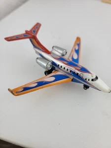 Avión a reacción de negocios Matchbox 2002 diecast naranja azul llamas avión - Imagen 1 de 14