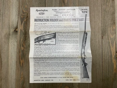 Carpeta de instrucciones de colección Remington Du Pont 870 Wingmaster manual y lista de piezas Foto 1 de 2
