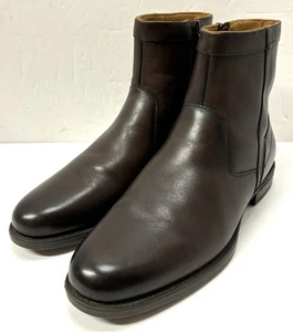 Florsheim Mens Duke Brown Leather Side Zip Ankle Boots Shoes Size 9.5 D - Picture 1 of 9
