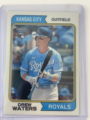2023 Topps Heritage - Drew Waters #96 Chrome /999 (RC) KC Kansas City Royals - Image 1 of 2