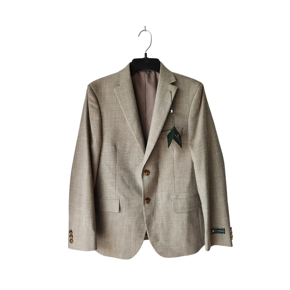 NUEVO CON ETIQUETAS Brooks Brothers Big Boy's Blazer Traje Chaqueta Marrón Crema 18R Foto 1 de 4
