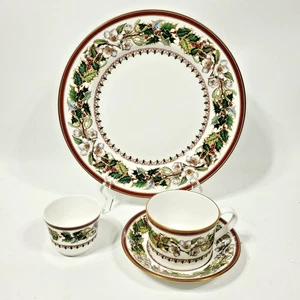 3 x Spode Christmas Rose Fine Bone China 4pc Place Setting Made in England - Picture 1 of 12