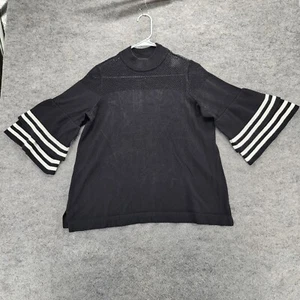 Lane Bryant Sweater Womens 14/16 Short Sleeve Black Bell Sleeve - Picture 1 of 6