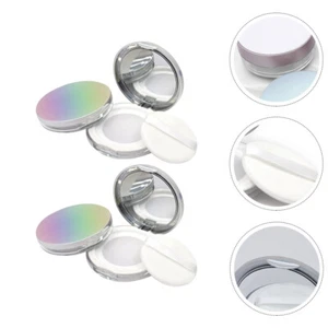 2 PCS Empty Cushion Foundation Compact Case Boxes Powder Travel - Picture 1 of 12