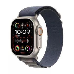 Apple Watch Ultra 2 (GPS + Cellular) 49mm Titanium Case with Blue Alpine-Large - Picture 1 of 1