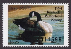 MATT'S STAMPS US SCOTT #10, $5.25 KENTUCKY STATE DUCK STAMP 1994 MNH - Picture 1 of 3