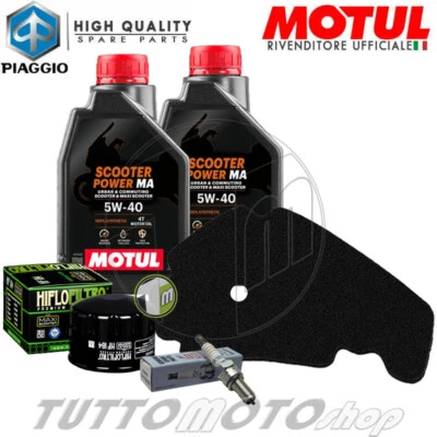 MOTUL - HIFLO - NGK Tagliando PIAGGIO Beverly 500 2003 2004 2005 / Olio Motul + Filtri + Candela