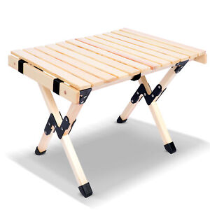 YSSOA Folding Wooden Picnic Table Portable Roll Up Camping Table for Travelling