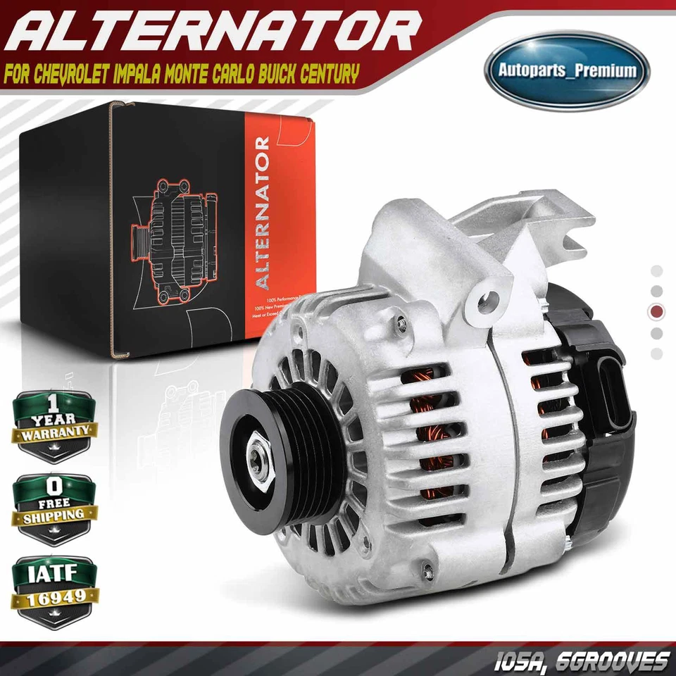 Alternador para Chevrolet Impala Monte Carlo Buick Century 2002-2004 105A 12V CW Foto 1 de 4