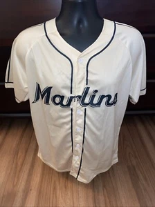 SGA MIAMI MARLINS JERSEY Giveaway Cream & Black Size Medium - Picture 1 of 6