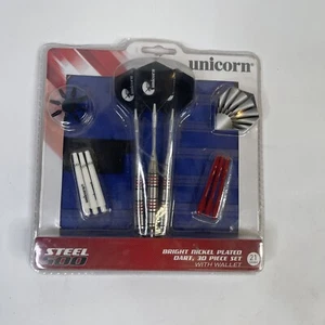 Unicorn Steel 500 21-Gram Nickel-Plated Barrel Steel-Tip Dart Set - Picture 1 of 2
