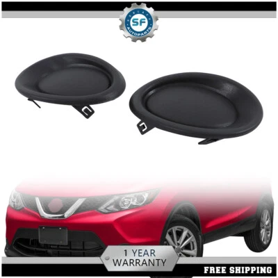 For Nissan Rogue Sport 2017-2019 Front Fog Light Lamp Covers Bezels Left+Right - Изображение 1 из 4
