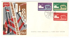 INDONESIA FDC INDEPENDENCE 1945-1961 Bandung Illustrated First Day Cover MA1095 - Picture 1 of 12