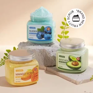 Fruit Body Scrub – Exfoliating Shower Spa Treatment | Clogged Pores Remover - Picture 1 of 11