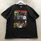 Star Wars T-Shirt Men's 2XL Short Sleeve Yoda Darth R2D2 Ewok Graphic Black