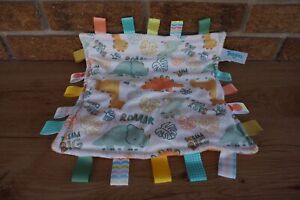 SECURITY Blanket TAGGIES Baby Dinosaur Cream Green Leaf Orange Lovey Roar Plush