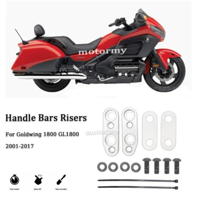 Abrazaderas elevadoras de manillar plateadas para Honda Goldwing 1800 GL1800 F6B 2001-2017 Foto 1 de 4