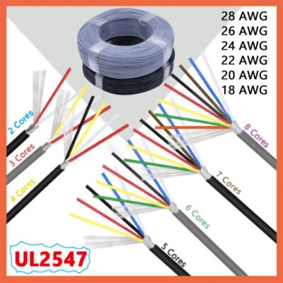 Flexible Multicore Cable 2/3/4/5/6/7/8 Core Shielded Wire Audio Signal PVC Cable - Image 1 of 4