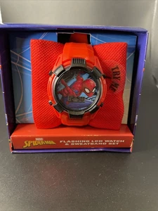 Marvel Spiderman Kids Flashing LCD  Watch And Sweatband Set - Photo 1 sur 4