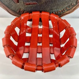 TADINATE Italian Woven LATTICE BOWL Heavy Pottery BREAD/FRUIT Basket VTG 70-80s - Picture 1 of 11