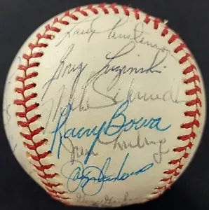 STUNNING! Mike Schmidt 1976 Phillies Team Signed Baseball JSA AH LOA 24 Autos! - Picture 1 of 7