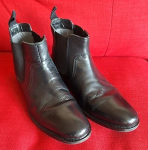 Botines Chelsea de cinta roja para hombre, negros, talla UK 9 - Imagen 1 de 13