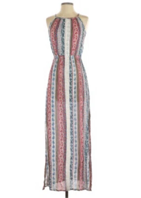 Maxi Vestido Hype Para Mujer Multicolor Correa de Espagueti Floral Crochet Talla Pequeña D7 Foto 1 de 4
