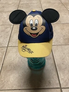 Disney authentic kids Mickey Mouse ears hat blue youth Adjustable yellow hat - Picture 1 of 5