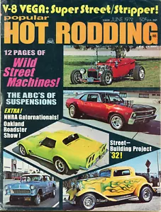 Popular Hot Rodding Magazine JUNE 1972 Vintage Car Photos - Foto 1 di 3
