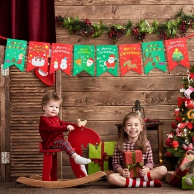 Wholesale Lot: 92 2-Pack Christmas Banner Streamer Garland - Santa & Reindeer, - Image 1 of 4