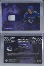 2019-20 SPx UD Black Obsidian Jerseys Purple /25 Brock Boeser #OJ-BO Patch