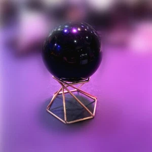 Metal Display Stand Crystal Glass Lens Ball Sphere Makeup Sponge Swirl Holder - Picture 1 of 9