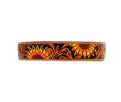 MYRA BAG Myra Hand Tooled Leather Zoomper Dog Collar