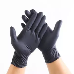 1000 Heavy Duty Black Industrial Nitrile Disposable Gloves, Latex & Powder Free - Picture 1 of 8