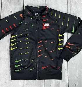 Nike Swoosh All Over Track Jacket Size 4 Black Multi Color 0043 - Picture 1 of 4