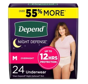 Depend Night Defense Erwachsene Blase Leck Unterwäsche 24er Pack - Medium - Bild 1 von 2