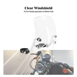 Parabrisas transparente 39 mm apto para Harley Sportster XL 883 1200 2004-2022 - Imagen 1 de 17