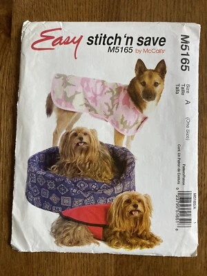 Uncut Easy Stitch ‘n Save Sewing Pattern Pet Accessories Dog Coat Cat Bed Cover - Image 1 of 3