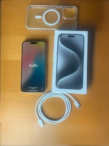 Apple iPhone 15 Pro Max - 256GB - Titan Weiß Ohne Simlock) Top Zustand - Photo 1 sur 11
