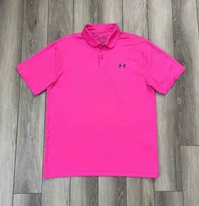 Under Armour Heatgear The Performance Polo Pink Athletic Polo Mens Medium  - Picture 1 of 10