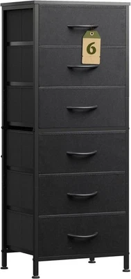 Black Tall Dresser for Bedroom,6 Drawer Dressers&Chests of Drawers,Fabric Dr.. - Image 1 of 4