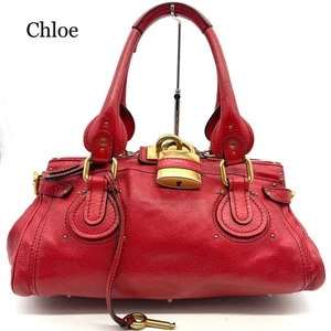 【Excellent】Authentic Chloe Paddington bag Handbag Red Padlock key Rare vintage - Picture 1 of 10