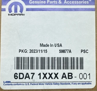 Calcomanía guardabarros izquierdo Mopar 6DA71XXXAB 2017-2023 Dodge Challenger  Foto 1 de 4