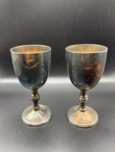 Paar alte Raimond versilberte Weinkelche - Made in Italy - 7" hoch - Bild 1 von 7