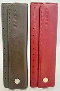 CROSS LEATHER MAGNETIC FLAP DOUBLE PEN POUCH WITH DEBOSSED CROSS LOGO #AC223 - Picture 1 of 3