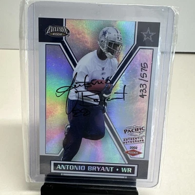 2002 Pacific Exclusive /575 Antonio Bryant #187 Rookie Auto RC - Image 1 of 4
