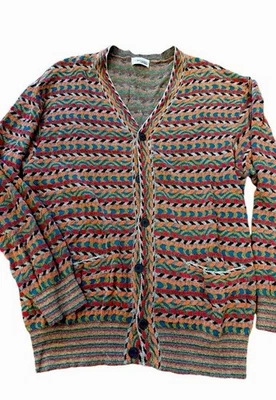 Suéter Cárdigan Deportivo Missoni De Colección Hecho en Italia Multicolor Botón M/L Foto 1 de 4